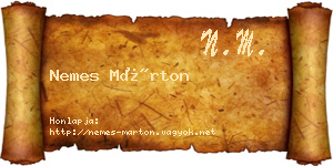 Nemes Márton névjegykártya